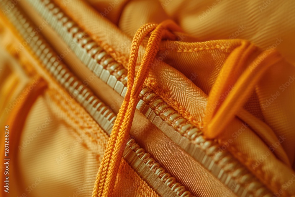 Poster a close-up view of a zipper on a bag, often used in product photography or inventory management
