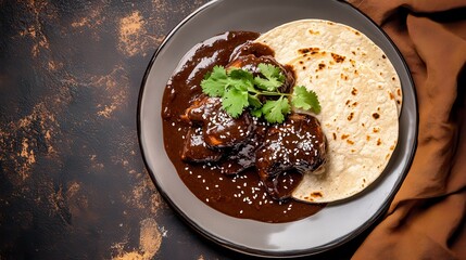 Mouthwatering Mole Poblano with Warm Tortillas: A Culinary Delight