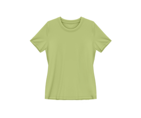 Kiwi green blank tee shirt waist wear, women template mockup front view