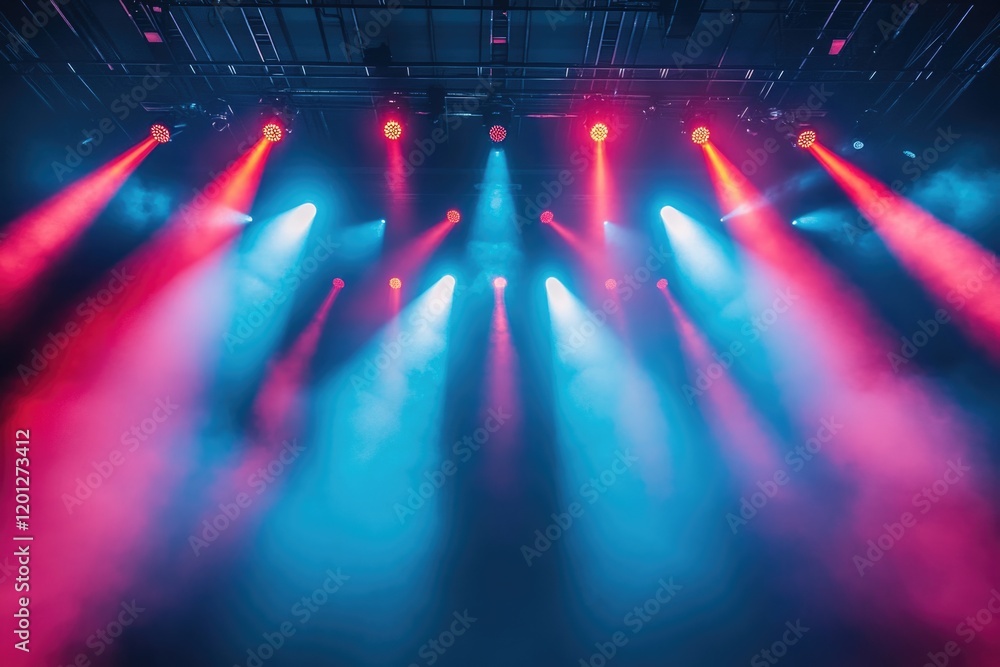 Aufkleber A group of lights set up on a stage for performance or event