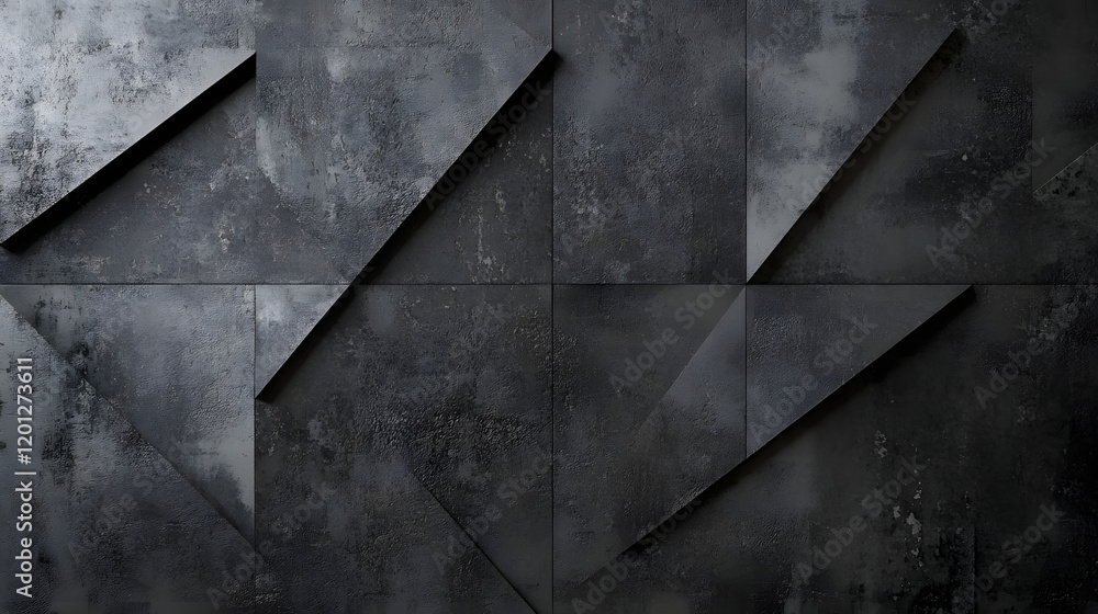 Poster black white dark gray abstract background. geometric pattern shape. line triangle polygon angle. gra