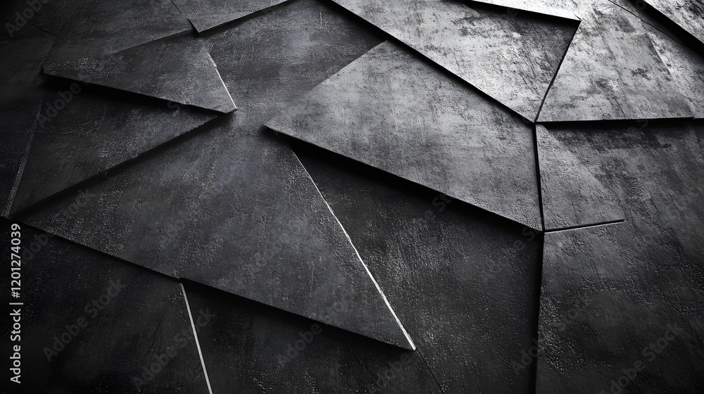 Poster black white dark gray abstract background. geometric pattern shape. line triangle polygon angle. gra