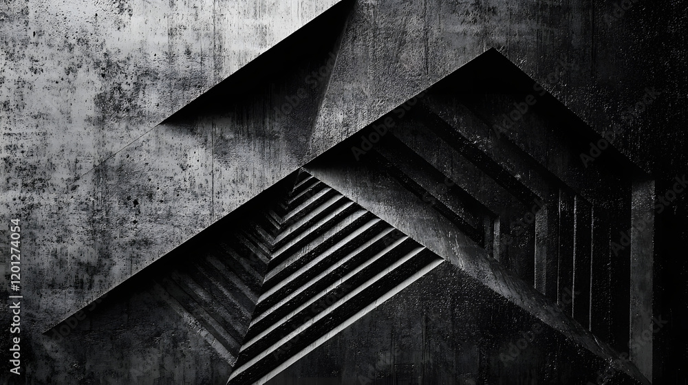 Poster black white dark gray abstract background. geometric pattern shape. line triangle polygon angle. gra