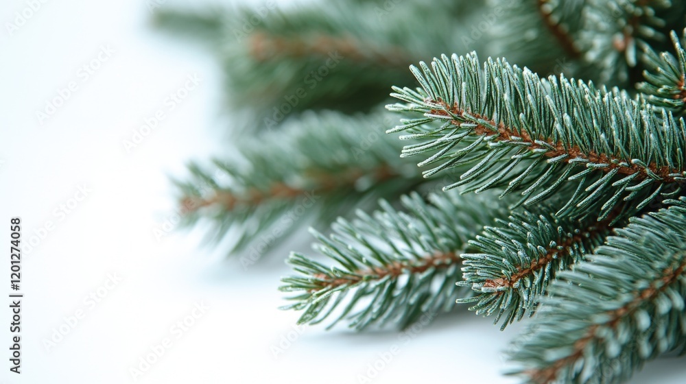 Poster A detailed image of a pine tree branch with needles and cones