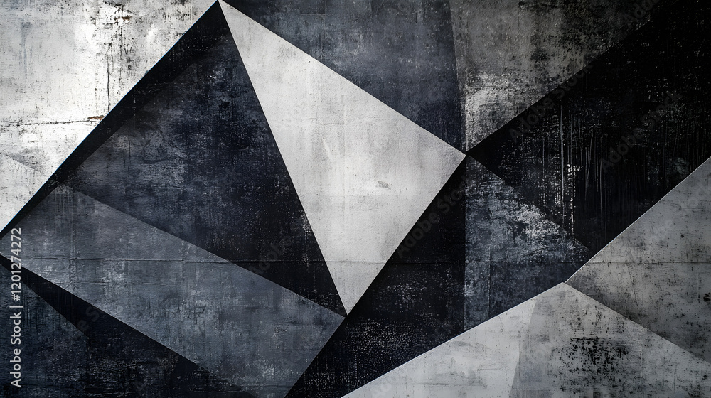 Poster black white dark gray abstract background. geometric pattern shape. line triangle polygon angle. gra