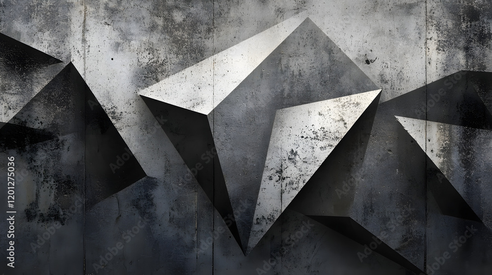 Poster black white dark gray abstract background. geometric pattern shape. line triangle polygon angle. gra