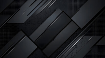 Obraz premium Black white dark gray abstract background. Geometric pattern shape. Line triangle polygon angle. Gradient. Shadow. Matte. 3d effect. Rough grain grungy. Design. Template. Presentation.