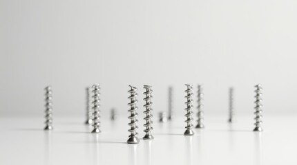 composition of metal spiles arranged neatly on a plain surface