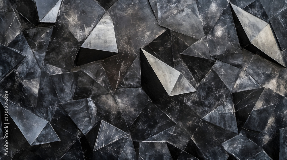 Poster black white dark gray abstract background. geometric pattern shape. line triangle polygon angle. gra