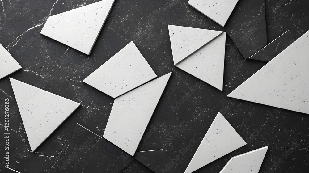Poster black white dark gray abstract background. geometric pattern shape. line triangle polygon angle. gra