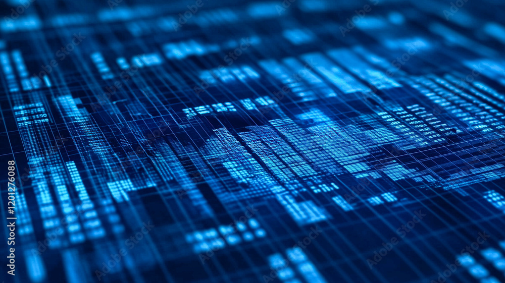 Poster abstract digital circuitry: an abstract representation of digital circuitry with lines and data flow