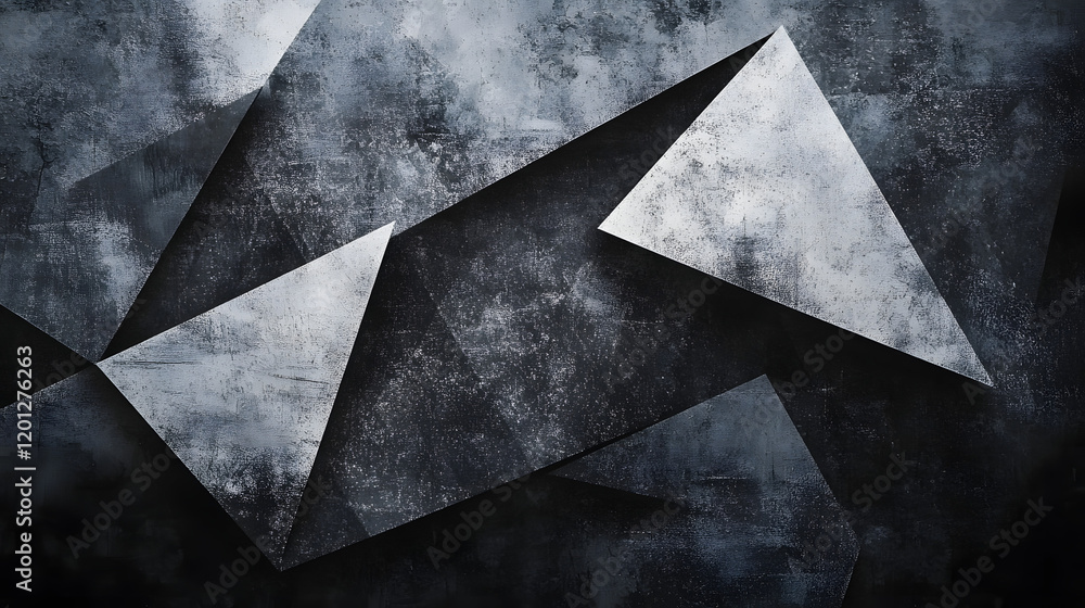 Poster black white dark gray abstract background. geometric pattern shape. line triangle polygon angle. gra