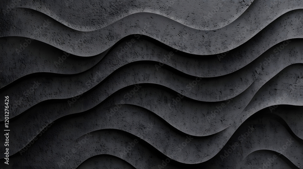 Poster Black white dark gray abstract background. Geometric pattern shape. Line triangle polygon angle. Gradient. Shadow. Matte. 3d effect. Rough grain grungy. Design. Template. Presentation.