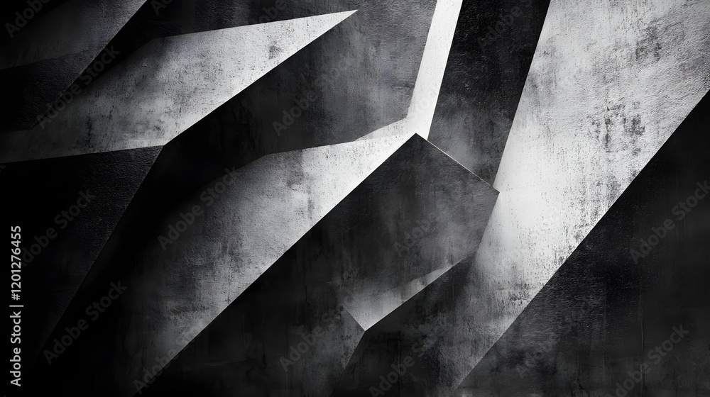 Poster black white dark gray abstract background. geometric pattern shape. line triangle polygon angle. gra