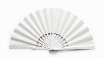Mockup Of A White Folding Hand Fan Set Apart Against A White Background