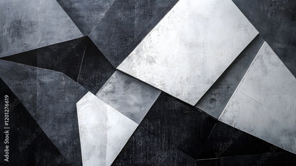Poster black white dark gray abstract background. geometric pattern shape. line triangle polygon angle. gra
