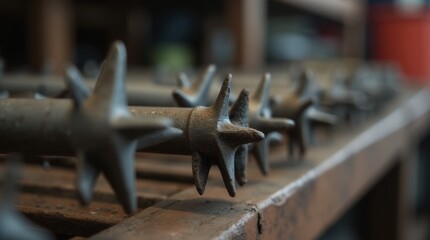 Metal spiles in a rustic setting