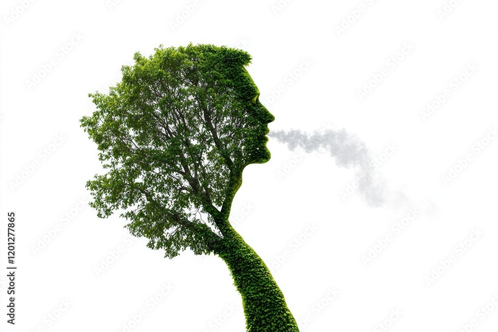 Poster a unique tree with a human-like shape, great for illustrations and creative projects