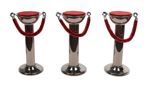 Elegant Stanchions With Red Velvet Ropes for Events Generative AI