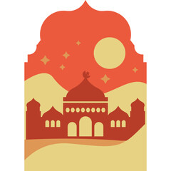 Naklejka premium Flat Arabic Window