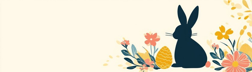 Whimsical Easter Bunny in a Minimalist Garden