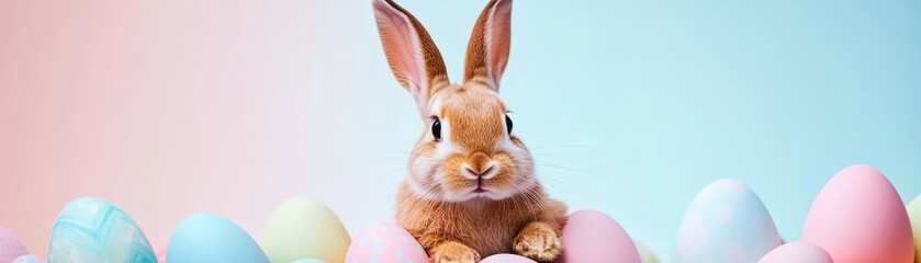 Whimsical Easter Bunny in a Minimalist Garden