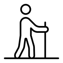 Hiking Vector Line Icon Design
