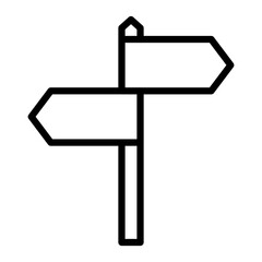 Fototapeta premium Signpost Vector Line Icon Design