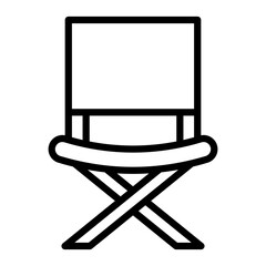 Camping Chair Vector Line Icon Design