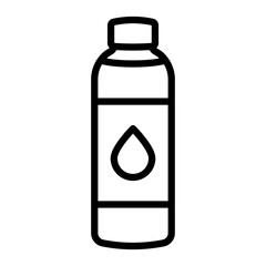 Water Bottle Vector Line Icon Design
