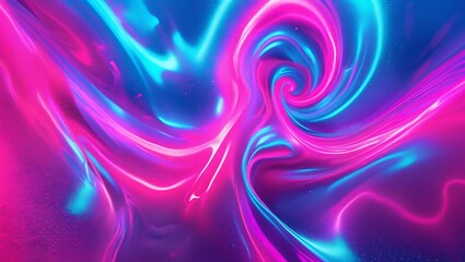 Fototapeta premium Swirling neon pink and blue gradient abstract background with vivid glowing tones and smooth textures for artistic designs