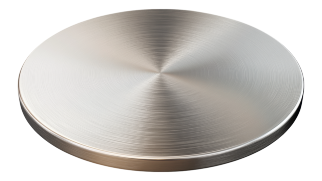 Brushed Metal Disc Circular Stainless Steel Texture Polished Surface Round Top View