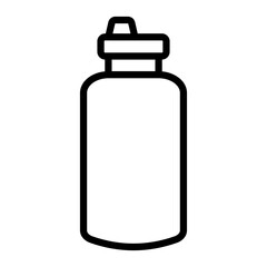 Water Bottle Vector Line Icon Design