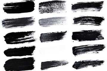 Abstract art featuring black brushstrokes on a white surface