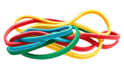 Colorful Rubber Bands Intertwined Abstract Background Bright Elastic Bands Multicolored Texture