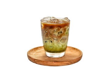 Ice latte coffee ready for drink put on white background with isolated concept.