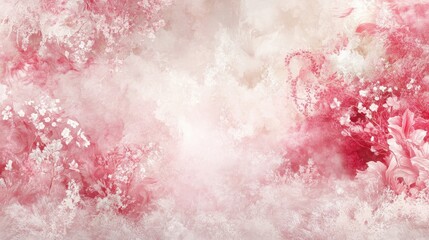 Obraz premium Abstract Pink Floral Watercolor Painting Background