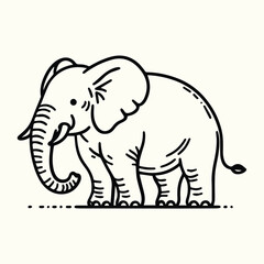 Elephant Sketch Drawing Line Art Animal Wildlife