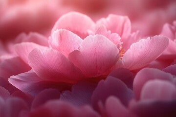 A close-up shot of a pink flower blooming in a green grassy field