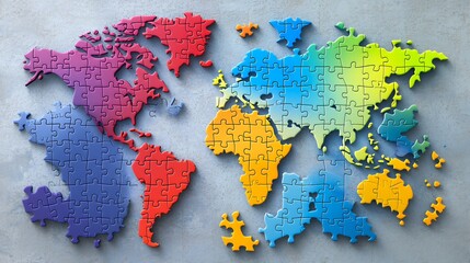 Colorful World Puzzle: A Global Jigsaw Representing Unity and Interconnection
