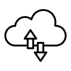 Cloud Data Vector Line Icon Design