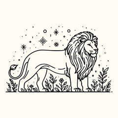 Lion Sketch Drawing Line Art Animal Wildlife