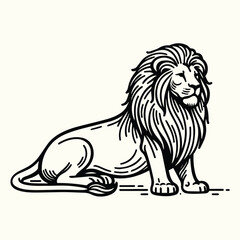 Obraz premium Lion Sketch Drawing Line Art Animal Wildlife