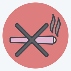 Obraz premium Icon Ban Smoking. related to Smoking symbol. color mate style. design editable