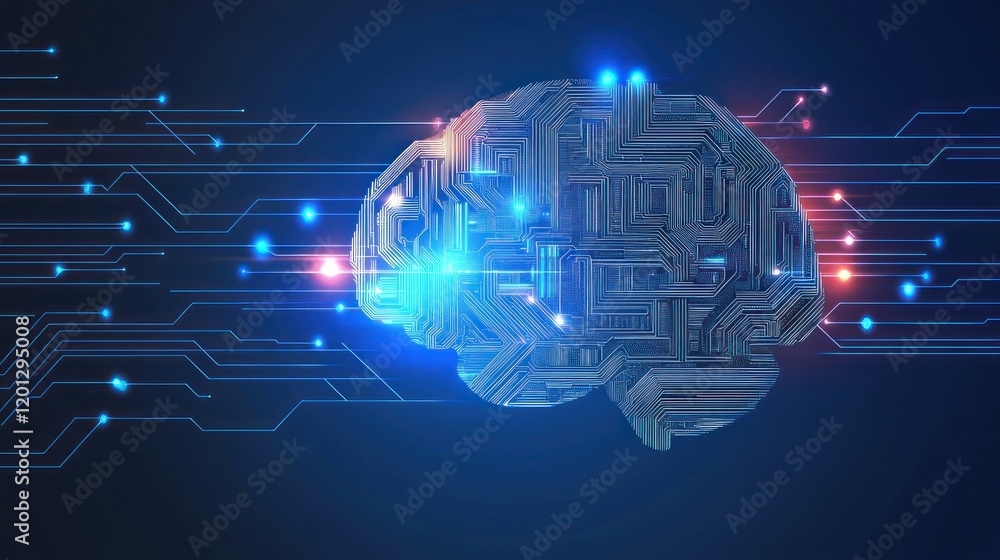 Poster circuit board brain artificial intelligence network