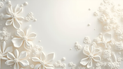 rich embossed pearl white designs on softly radiant background