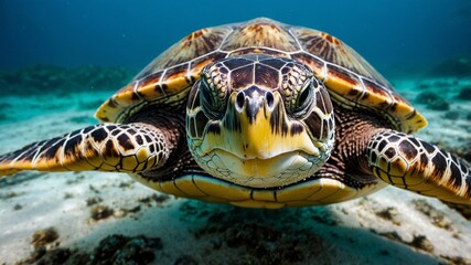 Obraz premium turtle swimming in water