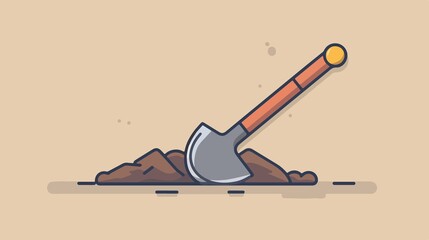 Professional Hoe Tool Vector Illustration for Agriculture Practices