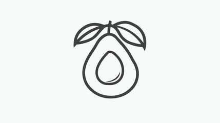 Avocado Outline Icon Transparent Vector Isolated Flat V