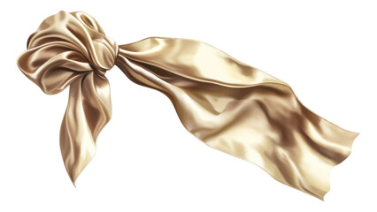 Elegant Champagne Gold Silk Scarf Draped Luxurious Fabric Texture Fashion Accessory